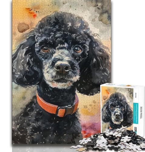 Puzzle für Teenager, 1000 Teile, Aquarellpudel, Lernspiele, Heimdekoration, Lernspiel für Geburtstag, Weihnachten (38x26cm) von AADSAZA