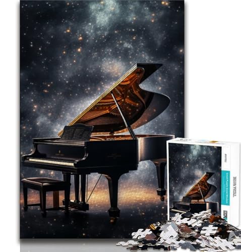 Puzzle für Teenager, 1000 Teile, Art Star Piano, Familienunterhaltungsspielzeug mit passendem Poster und Quizblatt (75x50cm) von AADSAZA