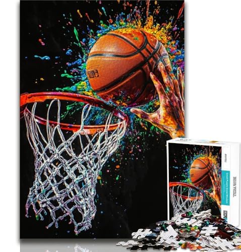Puzzle für Teenager, 1000 Teile, Basketballsport, Lernspiele, Heimdekoration, Lernspiel für Geburtstag, Weihnachten (75x50cm) von AADSAZA