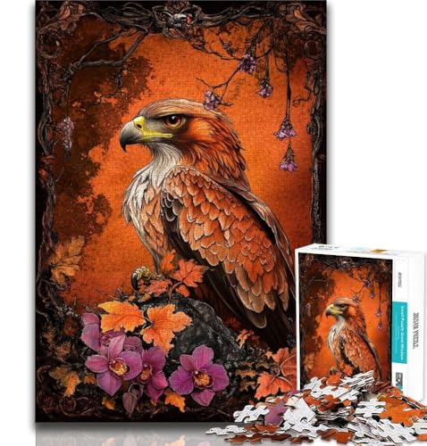 Puzzle für Teenager, 1000 Teile, Blumenadler, anspruchsvolles Spiel und Lernspiel für die ganze Familie zum Geburtstag, Weihnachten (75x50cm) von AADSAZA