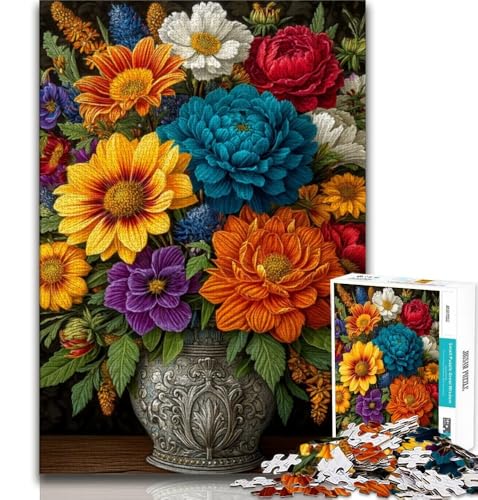 Puzzle für Teenager, 1000 Teile, Blumenkunst, Lernspiele, Heimdekoration, Lernspiel für Geburtstag, Weihnachten (38x26cm) von AADSAZA