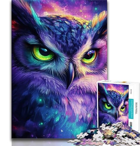 Puzzle für Teenager, 1000 Teile, Eule, Lernspiele, Heimdekoration, Lernspiel für Geburtstag, Weihnachten (75x50cm) von AADSAZA