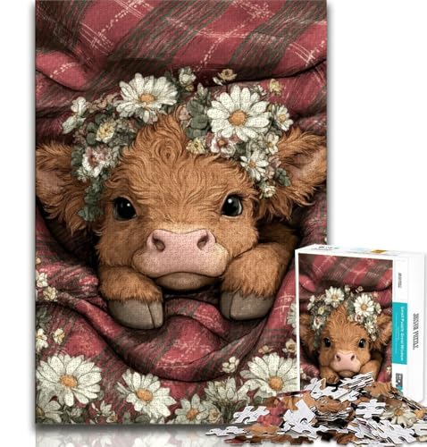 Puzzle für Teenager, 1000 Teile, Farm Yak, hilft dem Gehirn, süchtig machendes Spielzeug zu trainieren, um Geduld zu fördern, Künstlersammlung, bildende Kunst (75x50cm) von AADSAZA