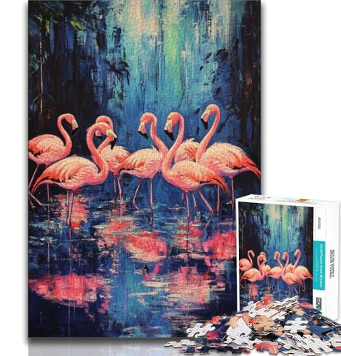 Puzzle für Teenager, 1000 Teile, Flamingo, Lernspiele, Heimdekoration, Lernspiel für Geburtstag, Weihnachten (38x26cm) von AADSAZA