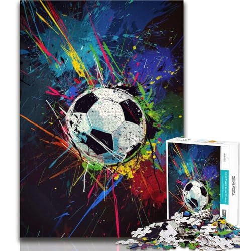 Puzzle für Teenager, 1000 Teile, Fußball, Lernspiele, Heimdekoration, Lernspiel für Geburtstag, Weihnachten (38x26cm) von AADSAZA