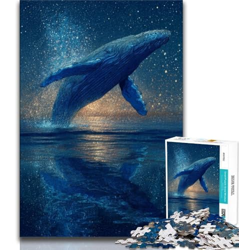 Puzzle für Teenager, 1000 Teile, Galaxie-Wal, Stressabbau, Urlaub zu Hause, Zeit totschlagen, Liebe zwischen Paaren stärken (38x26cm) von AADSAZA