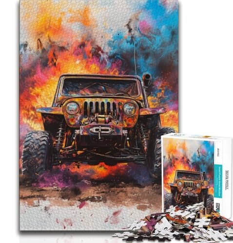 Puzzle für Teenager, 1000 Teile, Geländefahrzeuge, Lernspiele, Heimdekoration, Lernspiel für Geburtstag, Weihnachten (38x26cm) von AADSAZA