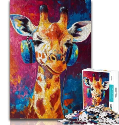 Puzzle für Teenager, 1000 Teile, Giraffenkunst, anspruchsvolles Spiel und Lernspiel für die ganze Familie zum Geburtstag, Weihnachten (38x26cm) von AADSAZA