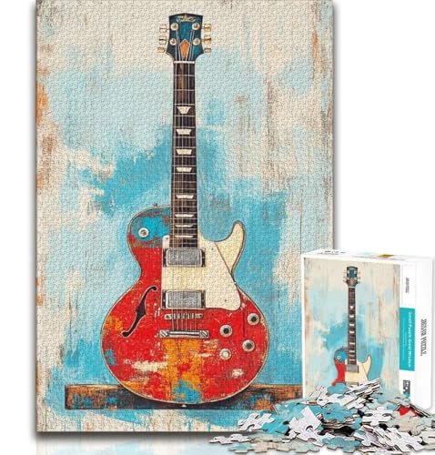 Puzzle für Teenager, 1000 Teile, Gitarre, Lernspiele, Heimdekoration, Lernspiel für Geburtstag, Weihnachten (75x50cm) von AADSAZA