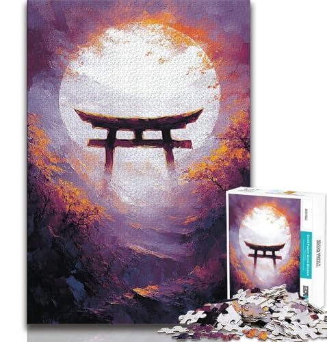 Puzzle für Teenager, 1000 Teile, Goldenes Torii-Tor, Lernspiele, Heimdekoration, ganze Familie (75x50cm) von AADSAZA