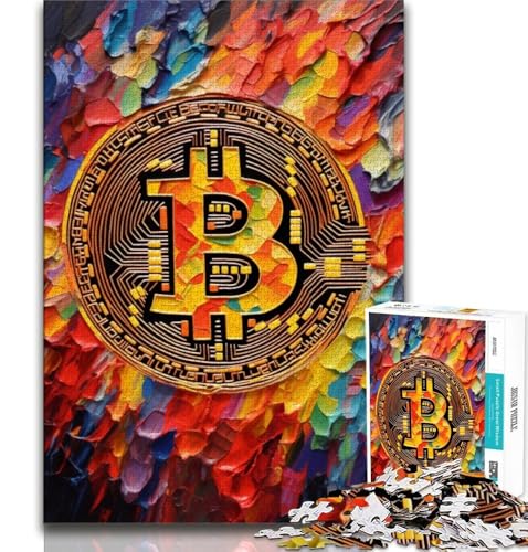 Puzzle für Teenager, 1000 Teile, Graffiti, Bitcoin, Stressabbau, Staycation, Zeitvertreib, Heimdekoration, Spielzeug (38x26cm) von AADSAZA
