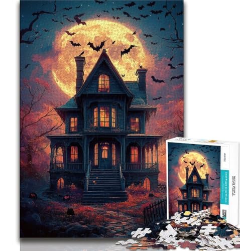 Puzzle für Teenager, 1000 Teile, Halloween-Schloss, lustige Spiele für die ganze Familie, lustige Aktivitäten zu Hause, Geburtstagsgeschenk, Reisegeschenke (38x26cm) von AADSAZA