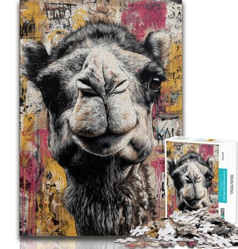 Puzzle für Teenager, 1000 Teile, Kamelkunst, Lernspiele, Heimdekoration, Lernspiel für Geburtstag, Weihnachten (38x26cm) von AADSAZA