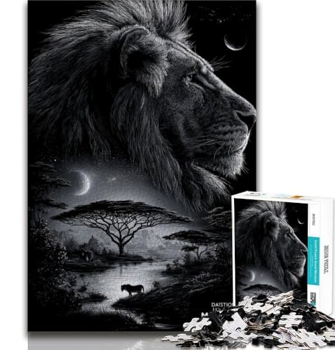Puzzle für Teenager, 1000 Teile, Löwenporträt, Lernspiele, Heimdekoration, Lernspiel für Geburtstag, Weihnachten (75x50cm) von AADSAZA