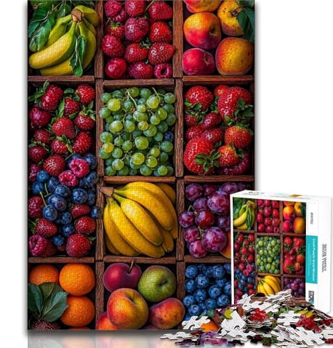 Puzzle für Teenager, 1000 Teile, Obstsammlung, Lernspiele, Heimdekoration, Lernspiel für Geburtstag, Weihnachten (75x50cm) von AADSAZA
