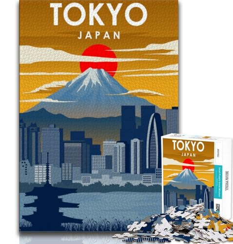 Puzzle für Teenager, 1000 Teile, Reiseposter von Tokio, Japan, hilft dem Gehirn, süchtig machendes Spielzeug zu trainieren, um Geduld zu fördern, Geschenk zum Geburtstag (75x50cm) von AADSAZA