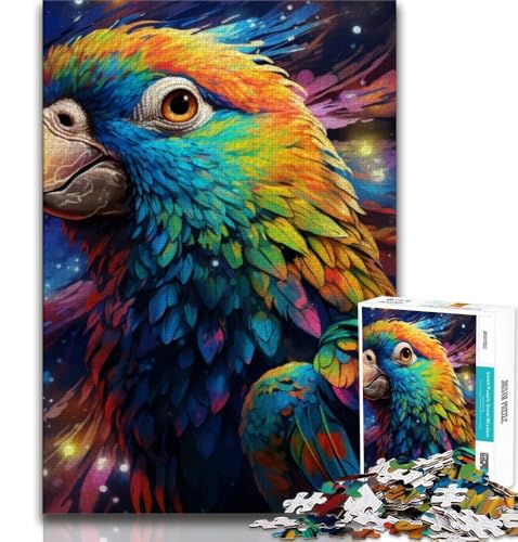 Puzzle für Teenager, 1000 Teile, Tiere, Vögel, Papageien, Familienunterhaltungsspielzeug mit passendem Poster und Quizblatt (38x26cm) von AADSAZA