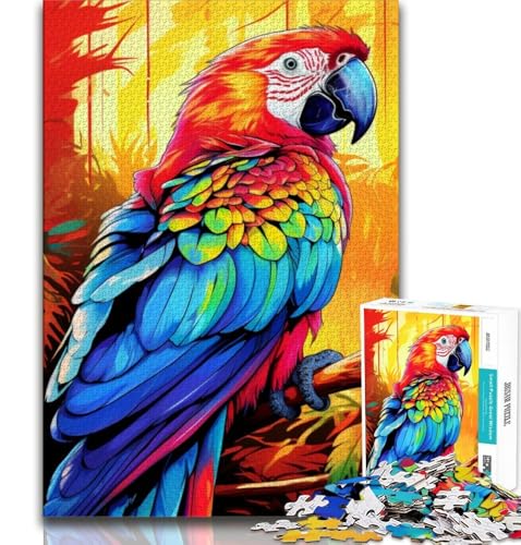 Puzzle für Teenager, 1000 Teile, Tiere, Vögel, Papageien, Spielzeug, Lernspiele, Stressabbau, Künstlersammlung, Bildende Kunst (38x26cm) von AADSAZA