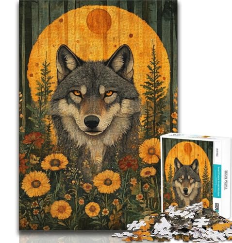 Puzzle für Teenager, 1000 Teile, Tierwolf, Lernspiele, Heimdekoration, Lernspiel für Geburtstag, Weihnachten (75x50cm) von AADSAZA