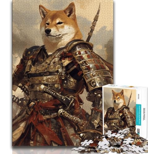 Puzzle für Teenager, 1000 Teile, japanischer Corgi-Krieger, Spielzeug, Lernspiele, stressabbauende Künstlersammlung, bildende Kunst (75x50cm) von AADSAZA