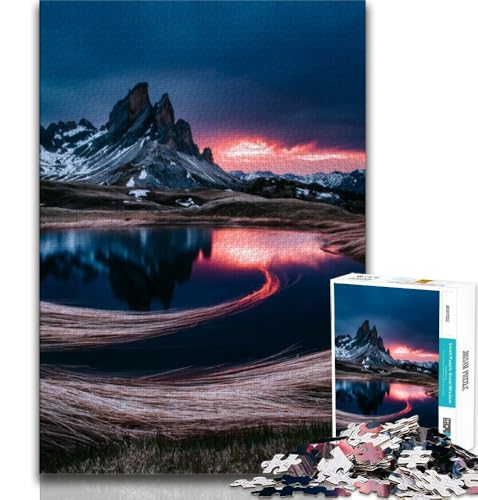 Puzzle für Teenager, 1000 Teile, wunderschöne Berge und Seen, entspannendes intellektuelles Lernspielzeug, Lernspiel für Geburtstag, Weihnachten (75x50cm) von AADSAZA