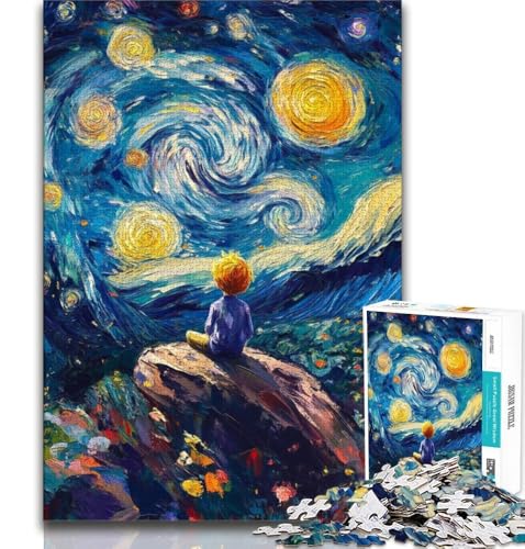 Puzzle für Teenager, 1000 Teile,Der kleine Prinz des Nachthimmels, hilft dem Gehirn, süchtig machendes Spielzeug zu trainieren, um Geduld zu fördern, Künstlersammlung, bildende Kunst (38x26cm) von AADSAZA
