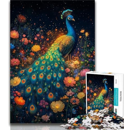 Puzzle für Teenager, 1000-teiliges Puzzle, Pfau, anspruchsvolles Spiel und Lernspiel für die ganze Familie zum Geburtstag, Weihnachten (75x50cm) von AADSAZA