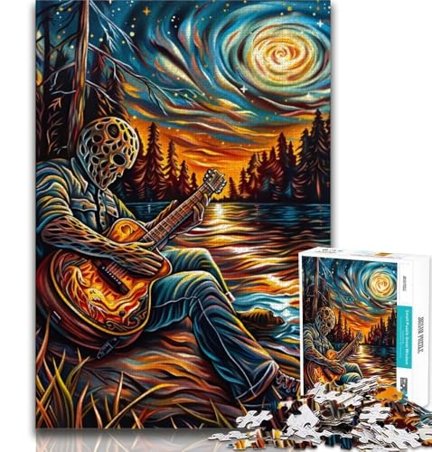 Puzzle für Teenager, 1000-teiliges PuzzleGitarre Spielen unter den Sternen, Lernspiele, Heimdekoration, ganze Familie (38x26cm) von AADSAZA