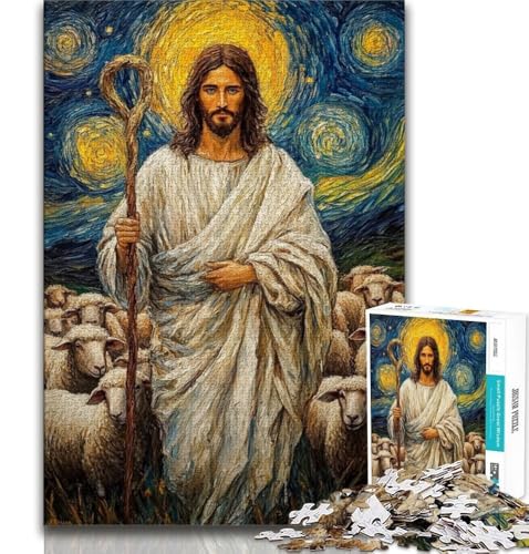 Puzzle für Teenager, 1000-teiliges PuzzleJesus, Lernspiele, Heimdekoration, Lernspiel für Geburtstag, Weihnachten (38x26cm) von AADSAZA