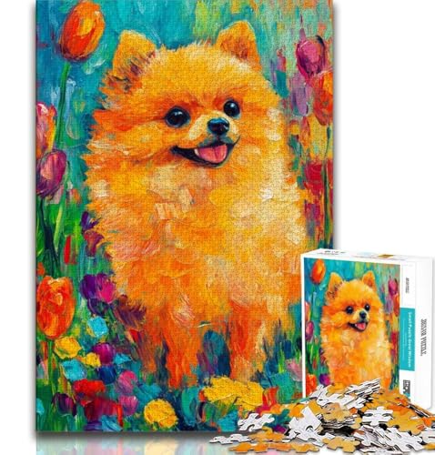 Puzzle für Teenager, 1000-teiliges PuzzlePomeranian, anspruchsvolles Spiel und Familienspiel mit vollständig ineinandergreifenden, zufällig geformten Teilen (38x26cm) von AADSAZA