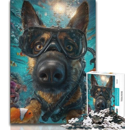 Puzzle für Teenager, 1000-teiliges PuzzleUnterwasserhund, anspruchsvolles Spiel und Lernspiel für die ganze Familie zum Geburtstag, Weihnachten (75x50cm) von AADSAZA