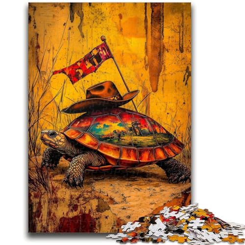 Puzzle mit 1000 Puzzles für Teenager mit reisender Schildkröte, Spielzeug, Lernspiele, Stressabbau, geeignet als Schreibtischdekoration (50x75cm) von AADSAZA