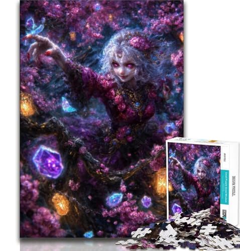 Puzzle mit 1000 Teilen für Erwachsene, Geschenke für geheimnisvolles Elfenmädchen, lebendiges und einzigartiges Design, entspannendes und herausforderndes Puzzle-Erlebnis (38x26cm) von AADSAZA