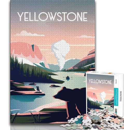 Puzzle mit 1000 Teilen für Erwachsene, Geschenke zum Yellowstone Park, lebendiges und einzigartiges Design, entspannendes und herausforderndes Puzzle-Erlebnis (38x26cm) von AADSAZA