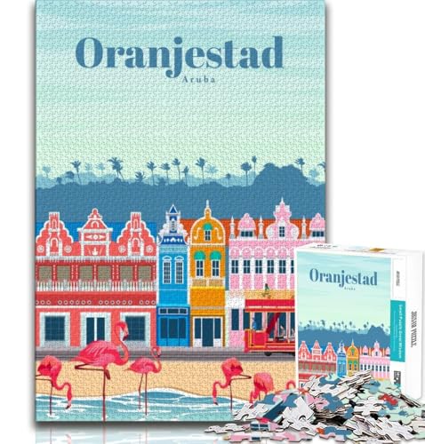 Puzzle mit 1000 Teilen für Erwachsene, Reise nach Aruba, anspruchsvolles Spiel und Lernspiel für die ganze Familie zum Geburtstag, Weihnachten (75x50cm) von AADSAZA