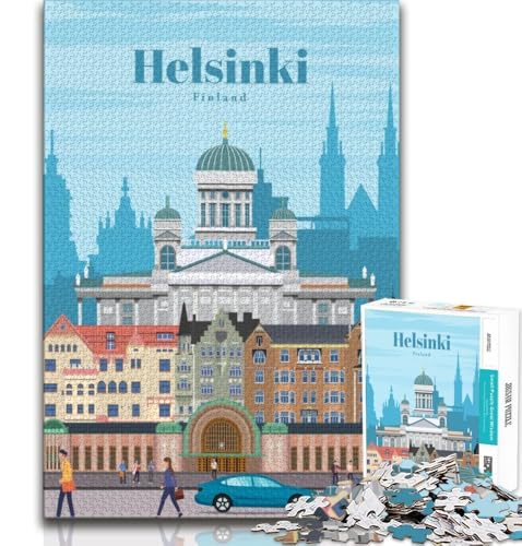 Puzzle mit 1000 Teilen für Erwachsene, Reise nach Helsinki, anspruchsvolles Spiel und Lernspiel für die ganze Familie zum Geburtstag, Weihnachten (38x26cm) von AADSAZA