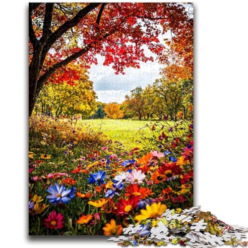 Puzzle mit 1000 Teilen für Herbstlandschaften auf dem Bauernhof für Teenager, hilft dem Gehirn beim Trainieren süchtig machender Spielzeuge, um Geduld und Eltern-Kind-Interaktion zu fördern (50x75cm) von AADSAZA
