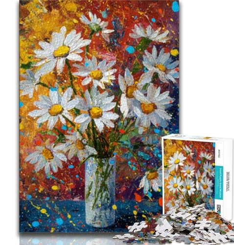 Puzzle mit 1000 Teilen für Teenager, Blumen in Einer Vase malen, anspruchsvolles Spiel und Lernspiel für die ganze Familie zum Geburtstag, Weihnachten (75x50cm) von AADSAZA