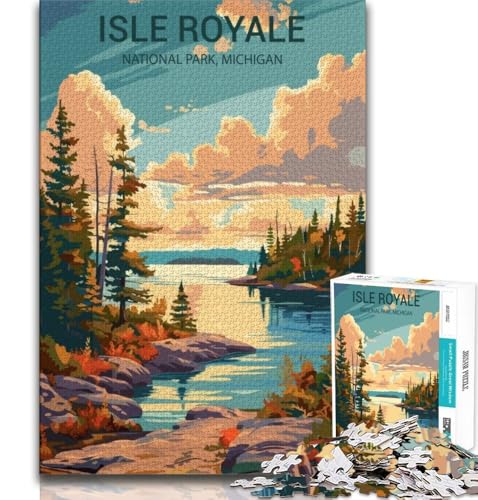 Puzzle mit 1000 Teilen für Teenager, Isle Royale National Park, anspruchsvoll zu vervollständigen, Aber lustiges und humorvolles Geburtstagsgeschenk, Geschenke, Wandkunst (75x50cm) von AADSAZA