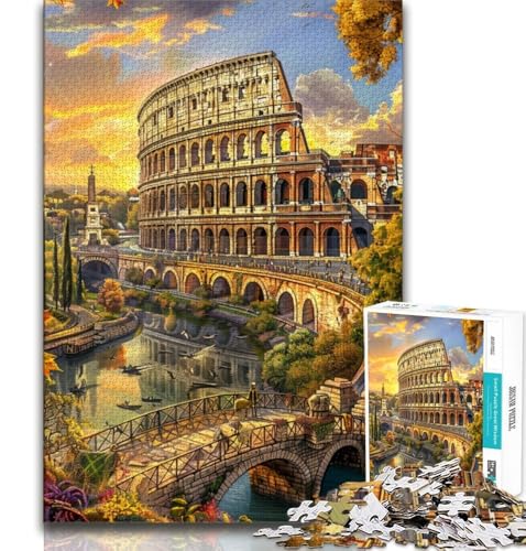 Puzzle mit 1000 Teilen für Teenager, Kolosseum, anspruchsvolles Spiel und Lernspiel für die ganze Familie zum Geburtstag, Weihnachten (75x50cm) von AADSAZA