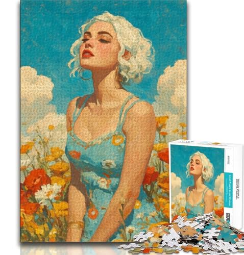 Puzzle mit 1000 Teilen für Teenager, Sommermädchen, anspruchsvolles Spiel und Lernspiel für die ganze Familie zum Geburtstag, Weihnachten (75x50cm) von AADSAZA