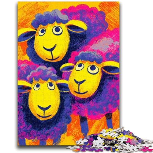 Puzzle mit DREI Schafen für Erwachsene und Teenager, Puzzle, Spielzeug, Lernspiele, Stressabbau, tolle Geschenke und Spielzeuge (38x26cm) von AADSAZA