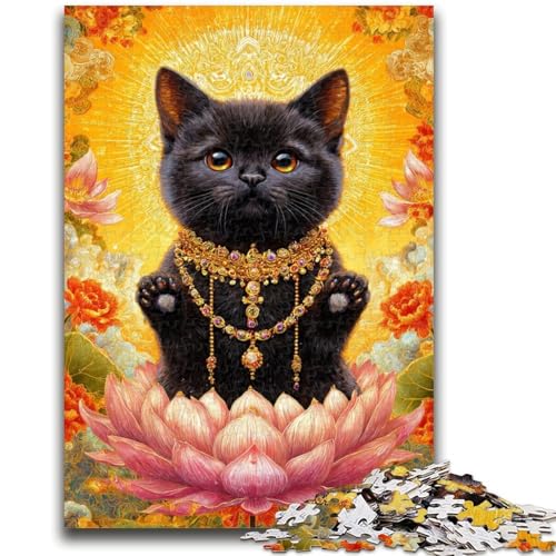 Puzzle mit Katze und Halskette, 1000 Teile, für Erwachsene und Jugendliche, Spielzeug, Lernspiele, Stressabbau, tolle Geschenke und Spielzeuge (38x26cm) von AADSAZA