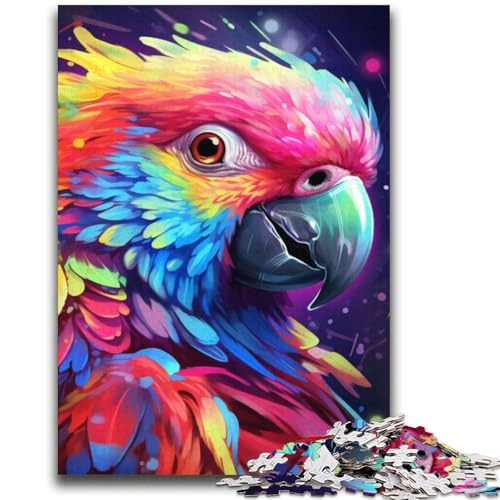 Puzzle mit Tieren, Vögeln und Papageien für Erwachsene und Jugendliche, zum Stressabbau, schwierige Herausforderung, geeignet als Schreibtischdekoration (70x100cm) von AADSAZA