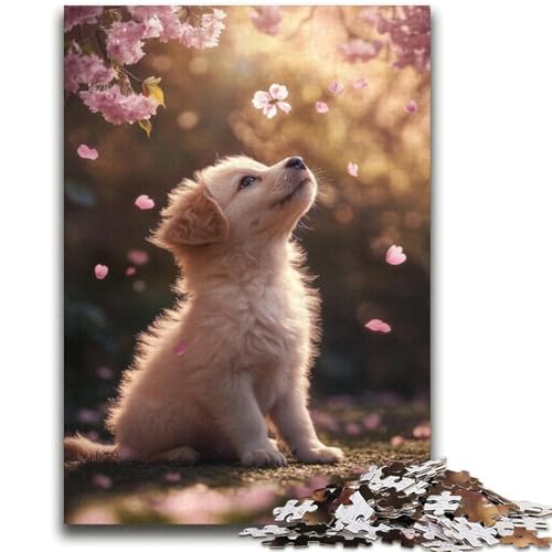 Puzzle mit Welpen und Schmetterlingen, 2000 Teile, für Erwachsene und Jugendliche, Spielzeug, Lernspiele, stressabbauende Wanddekoration (70x100cm) von AADSAZA