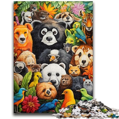Puzzle mit afrikanischen Tieren für Erwachsene, 1000 Teile, Spielzeug, Lernspiele, Stressabbau, geeignet als Schreibtischdekoration (50x75cm) von AADSAZA