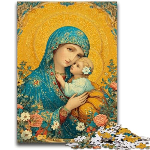 Puzzle mit der Jungfrau Maria für Teenager, 1000 Teile, Lernspielzeug, ganze Familie (38x26cm) von AADSAZA