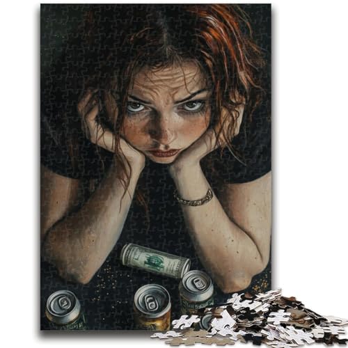 Puzzles für Erwachsene mit der Figur „Trinkende Frau“, helfen dem Gehirn, süchtig machendes Spielzeug zu trainieren und die Geduld der Eltern-Kind-Interaktion zu fördern (38x26cm) von AADSAZA