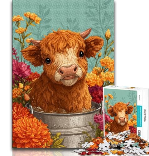 Puzzles für Erwachsene und Jugendliche, 1000 Teile, Yak-Blumen, Lernspiele, Heimdekoration, Lernspiel für Geburtstag, Weihnachten (38x26cm) von AADSAZA