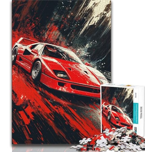 Puzzles für Erwachsene und Jugendliche, Aquarell-Sportwagen, anspruchsvolles Spiel und Lernspiel für die ganze Familie zum Geburtstag, Weihnachten (38x26cm) von AADSAZA